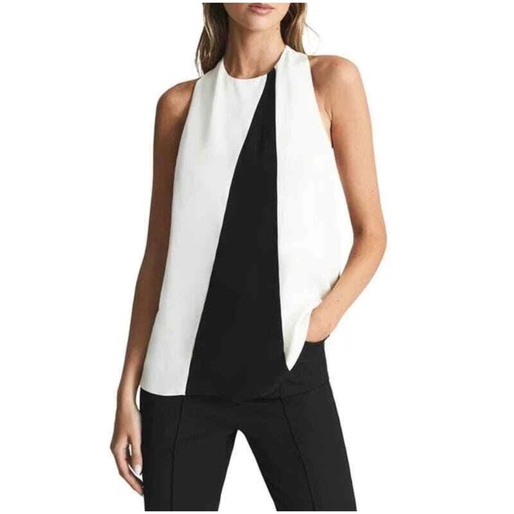 NWT Reiss Sharon Black White
Colorblock
Sleeveless Top Sz 2 $210